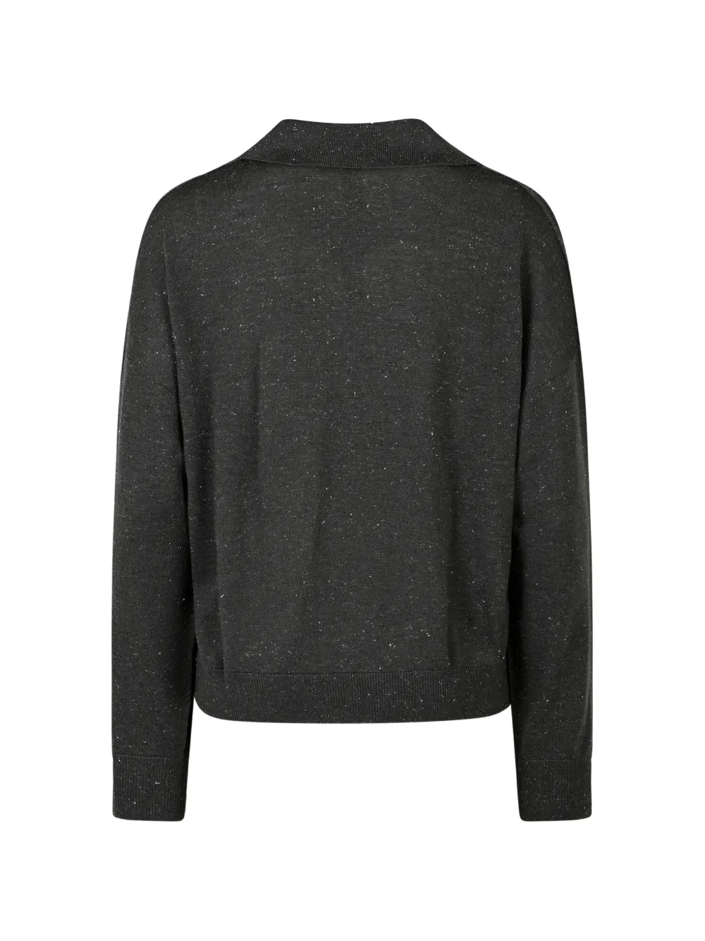 Peserico Gespikkeld T-shirt met V-hals Grijs