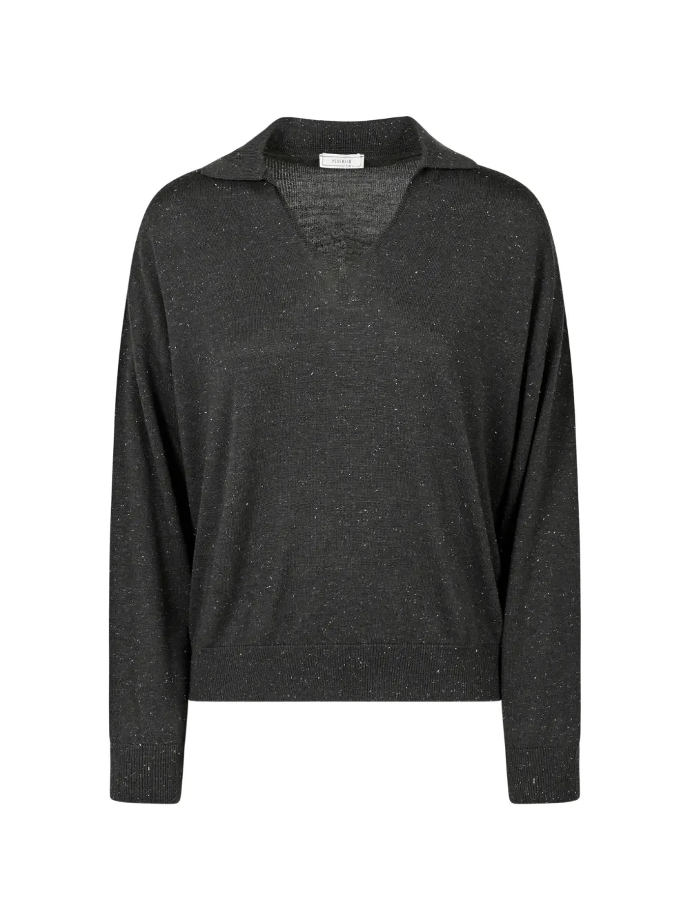 Peserico speckled V-neck T-shirt - Grigio
