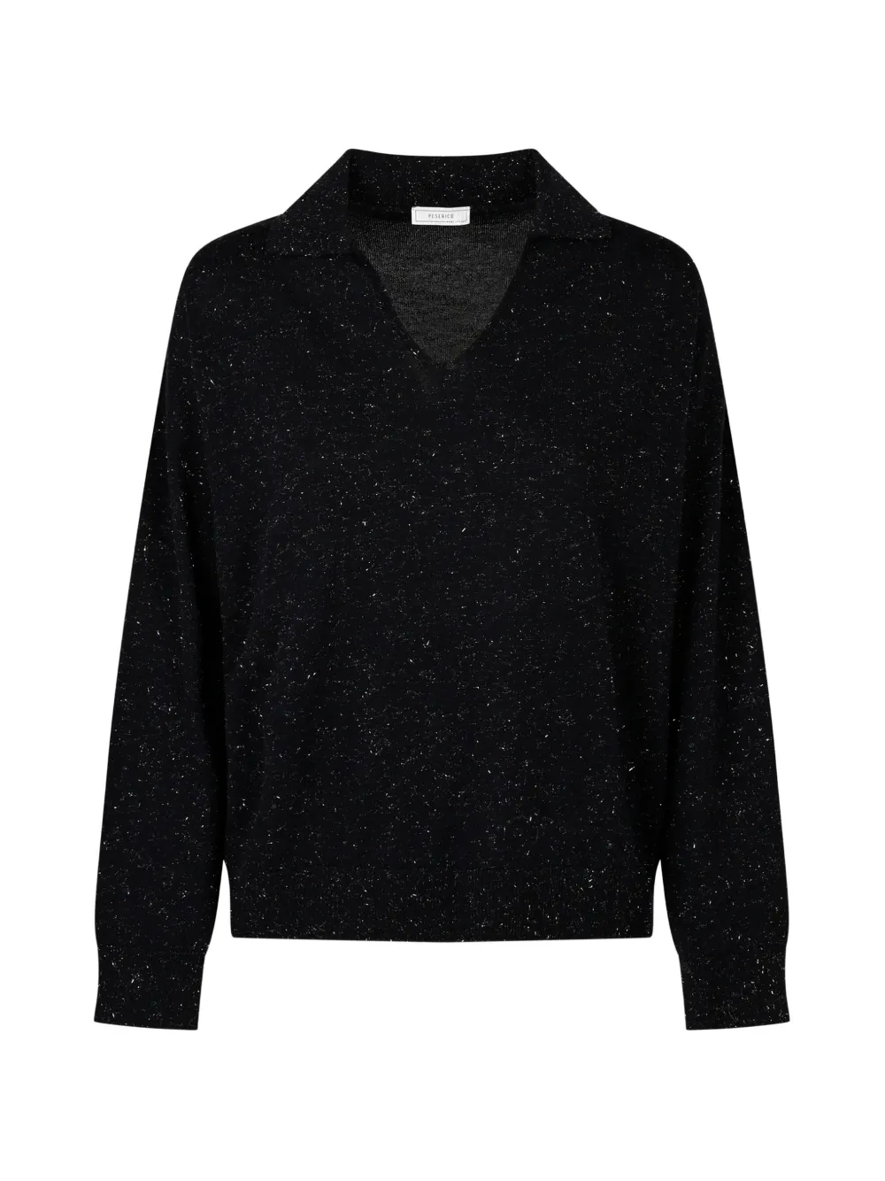 Peserico Transition T-shirt met V-hals en vlekken Zwart