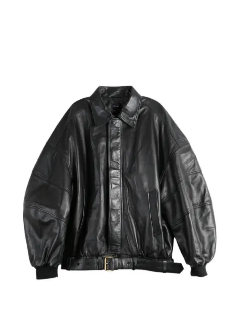 Willy Chavarria belted leather jacket