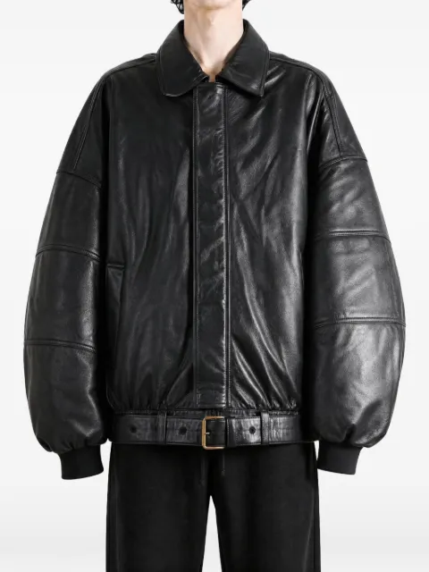 Willy Chavarria belted leather jacket