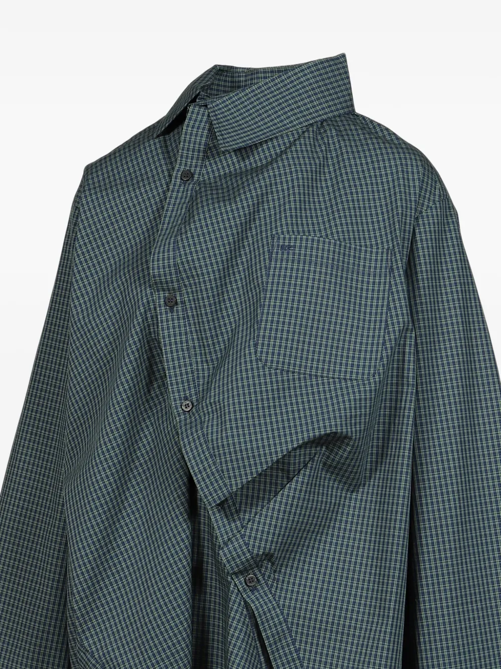 Natasha Zinko twisted check-pattern shirt Groen