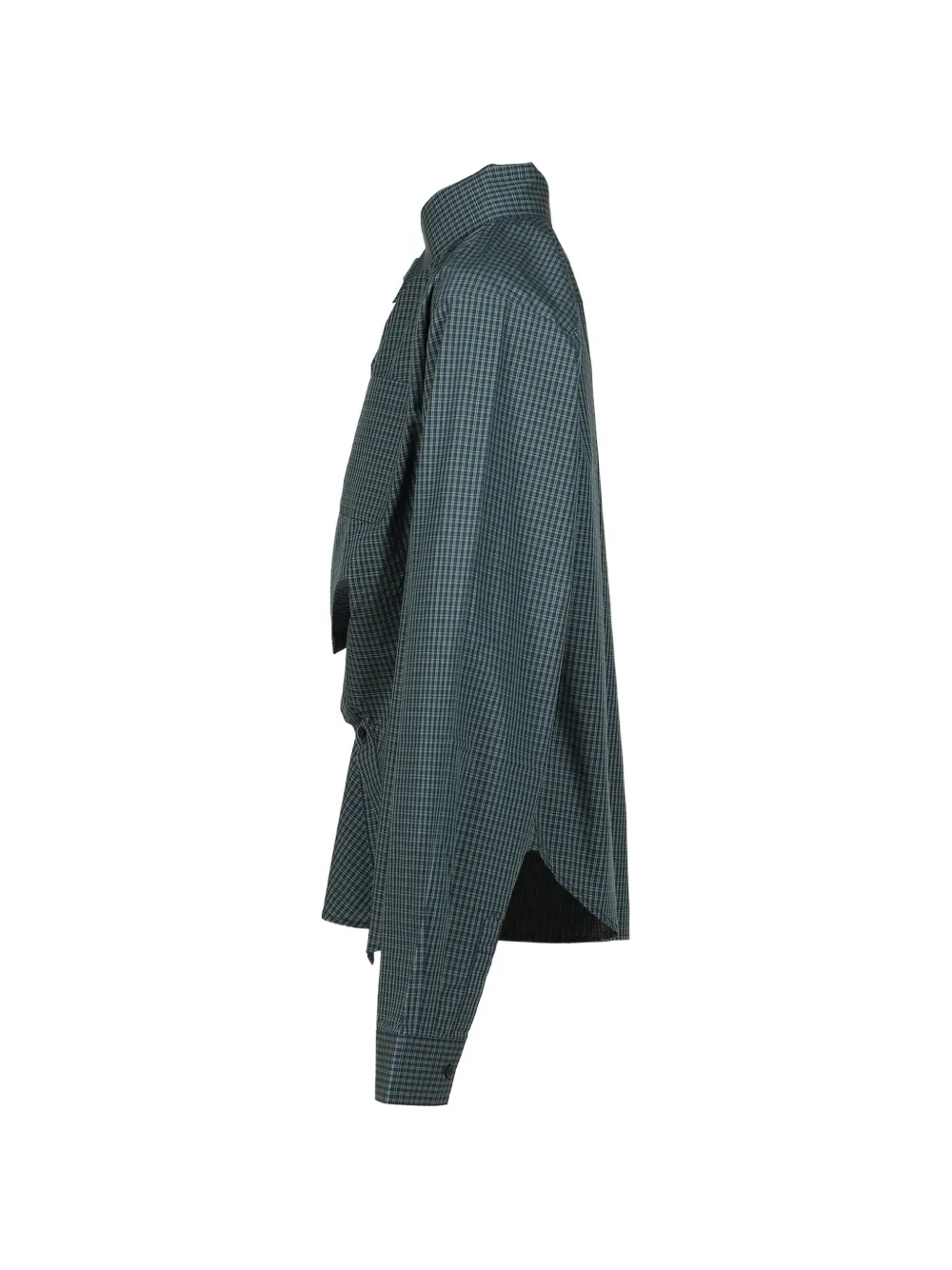 Natasha Zinko twisted check-pattern shirt Groen