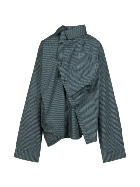 Natasha Zinko twisted check-pattern shirt