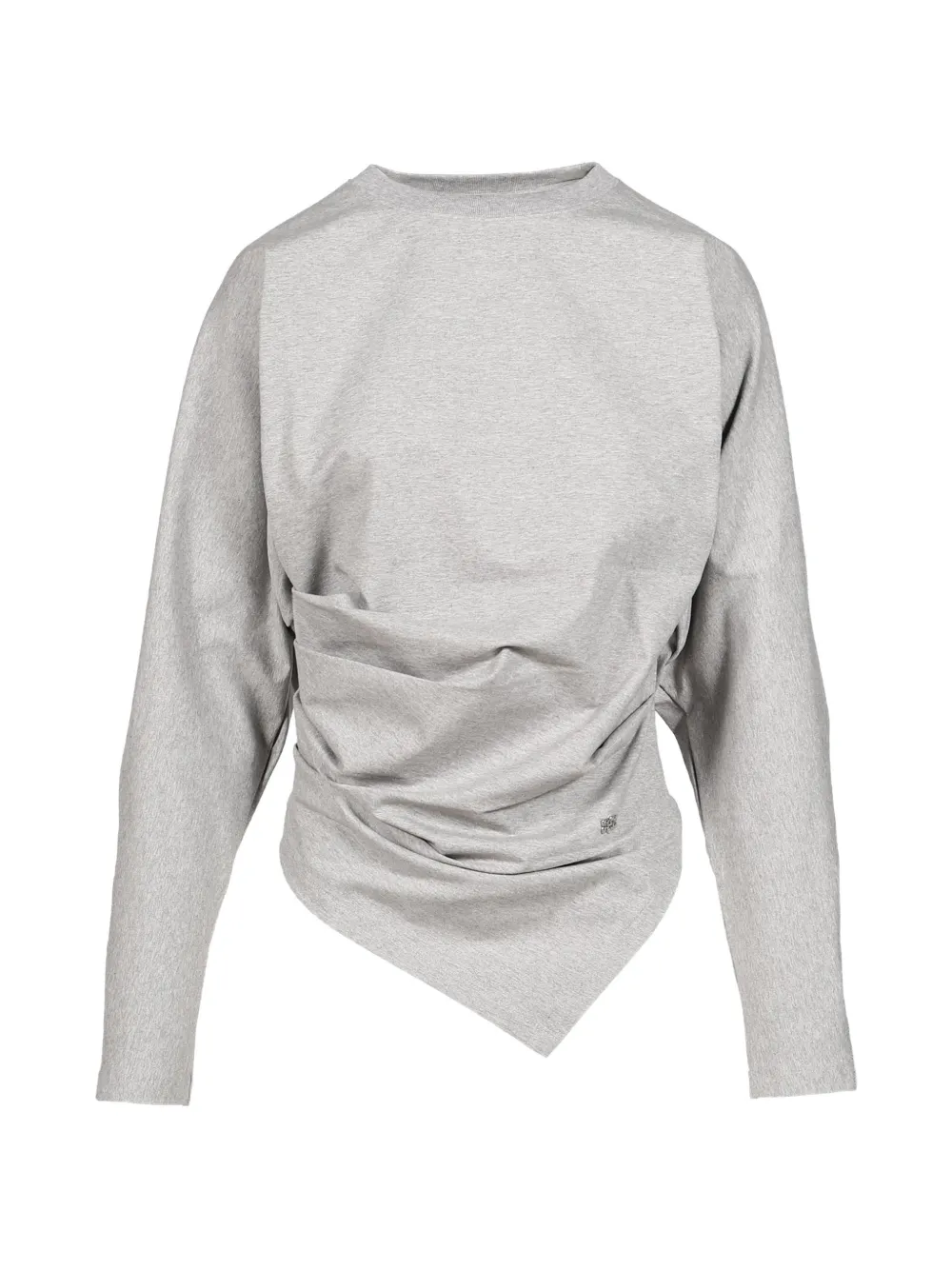 GANNI Blouse van gedrapeerd jersey Grijs
