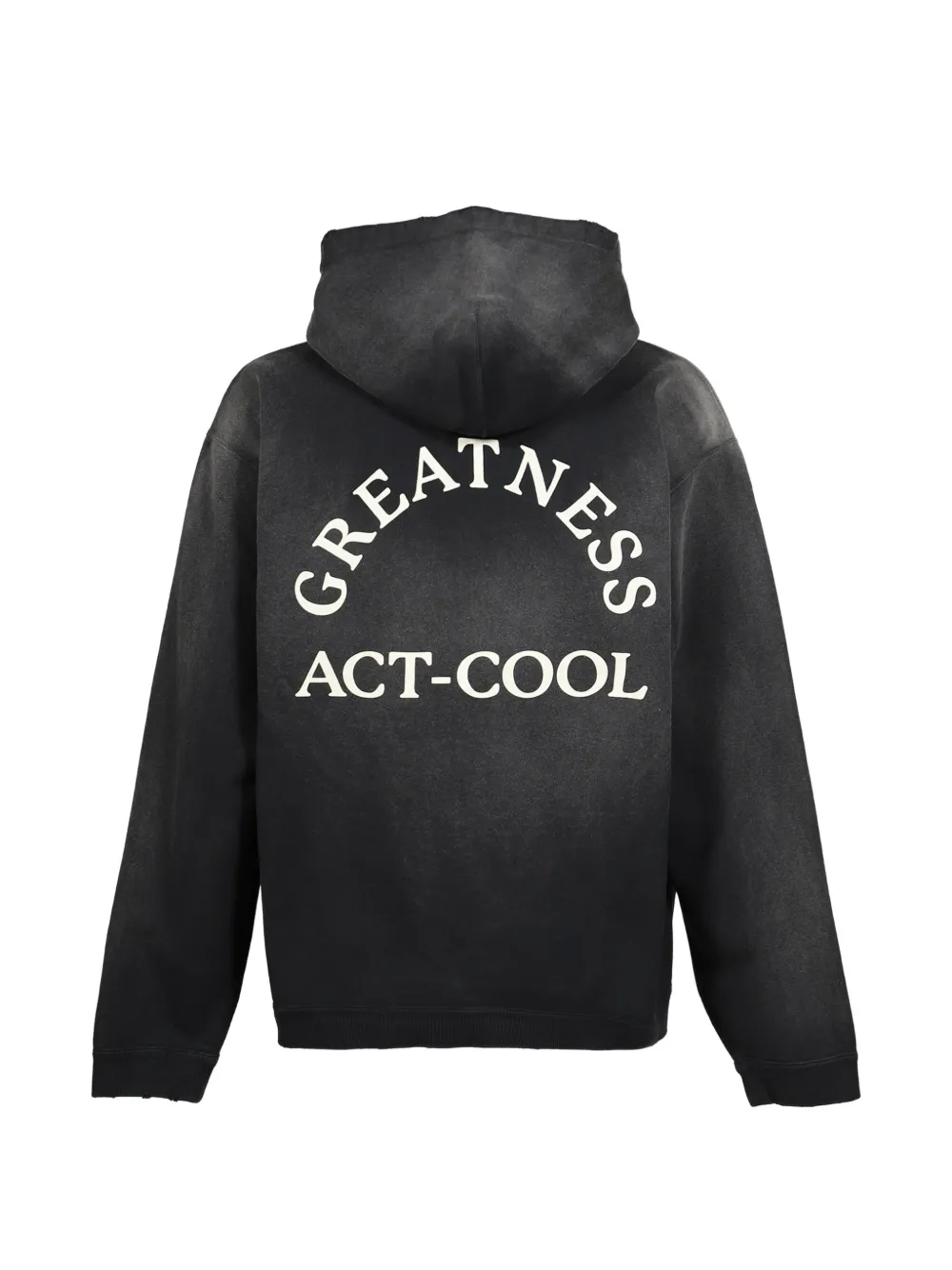 KAMIYA Greatness Act-Cool hoodie met borduurwerk en verouderd effect Zwart