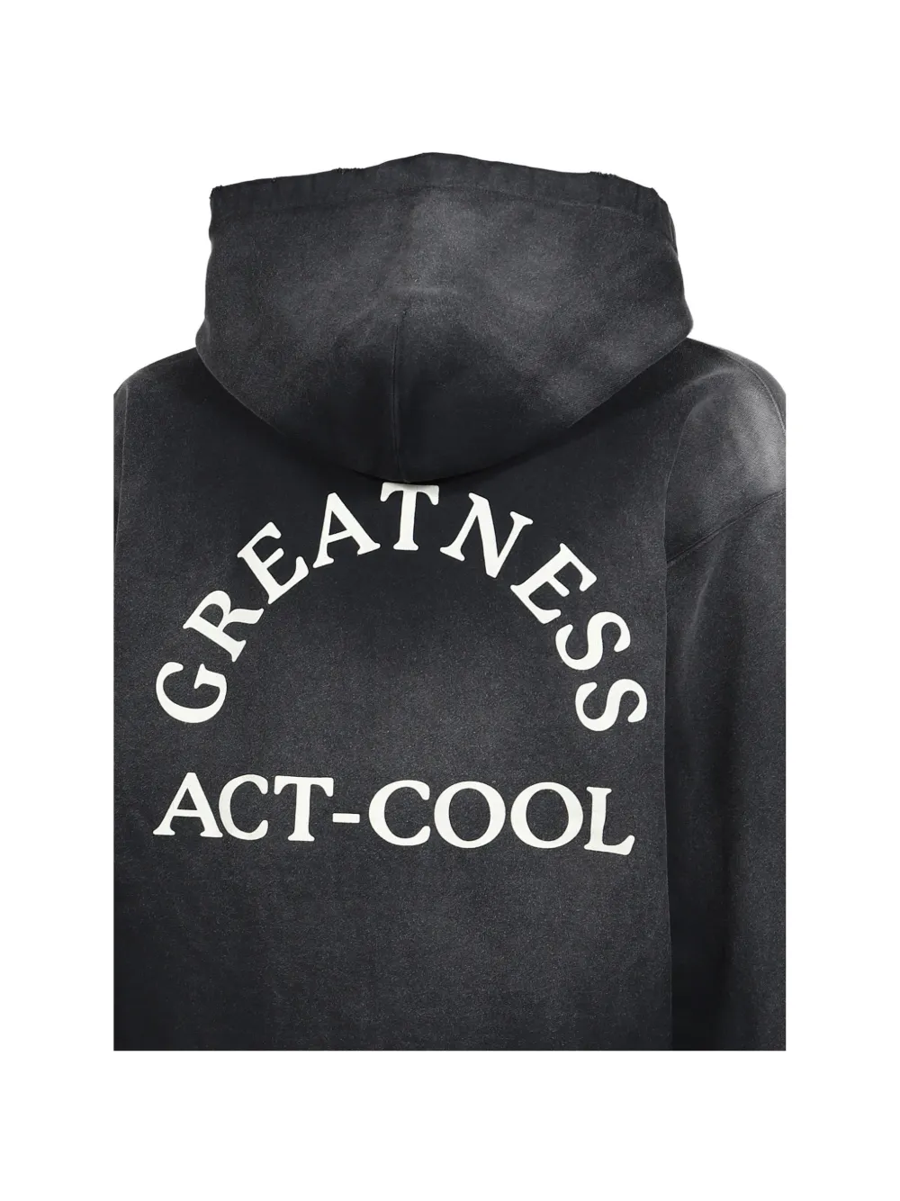 KAMIYA Greatness Act-Cool hoodie met borduurwerk en verouderd effect Zwart