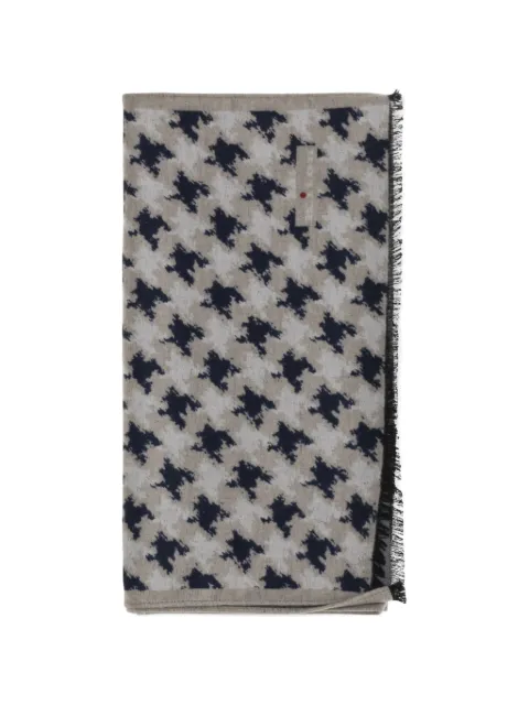 Kiton houndstooth-print silk scarf