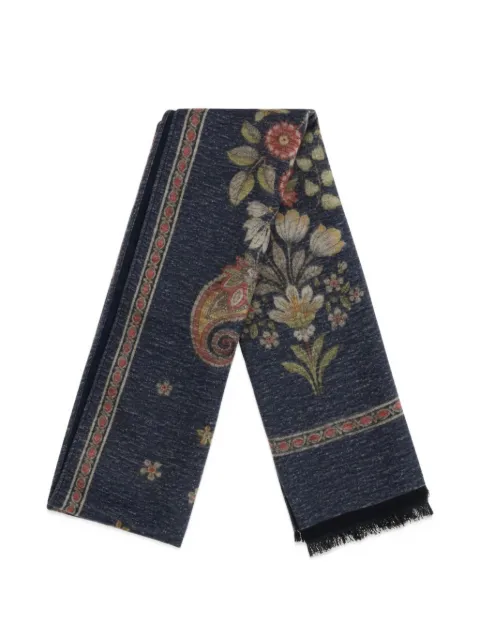 Kiton floral-print paisley scarf