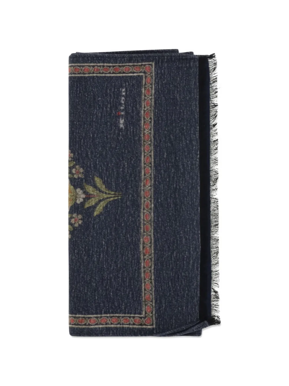 Kiton floral-print paisley scarf Blauw