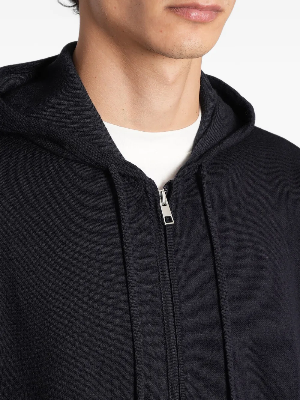 Low Brand zip-up drawstring hoodie Blauw
