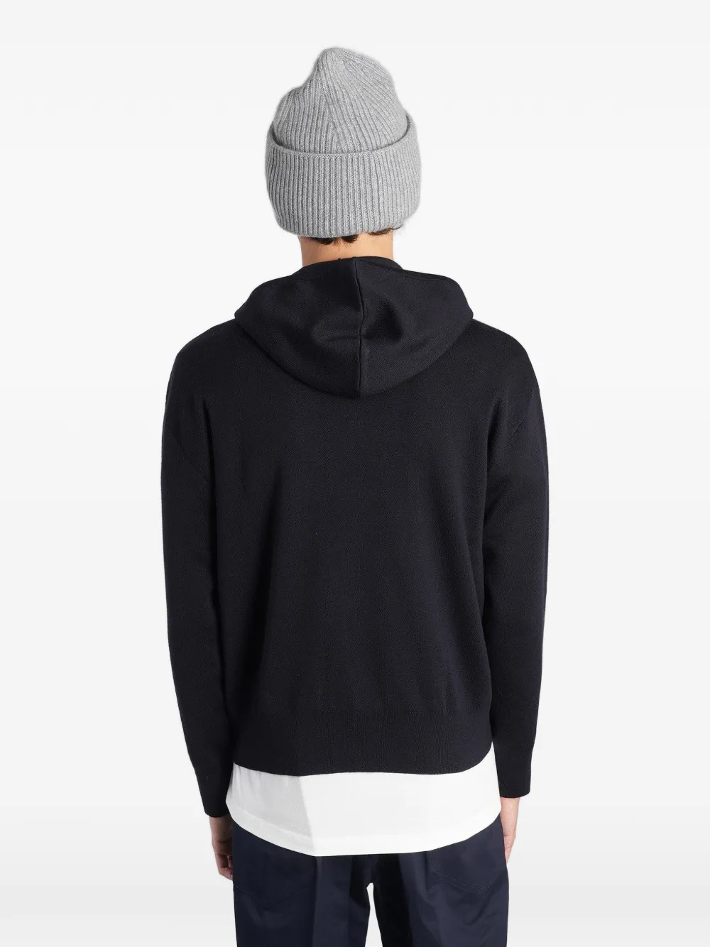 Low Brand zip-up drawstring hoodie Blauw