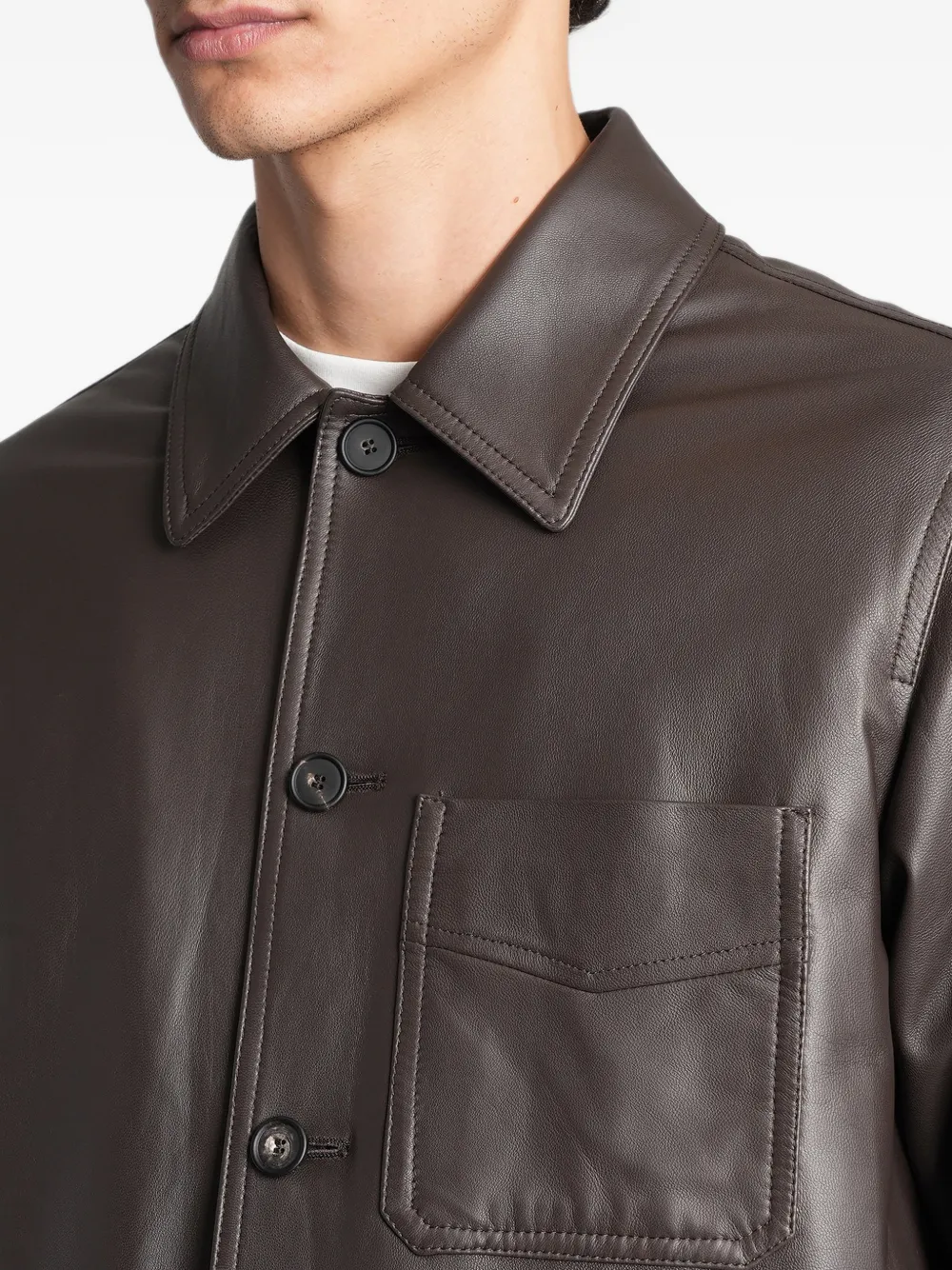 Tagliatore button-up leather jacket Bruin