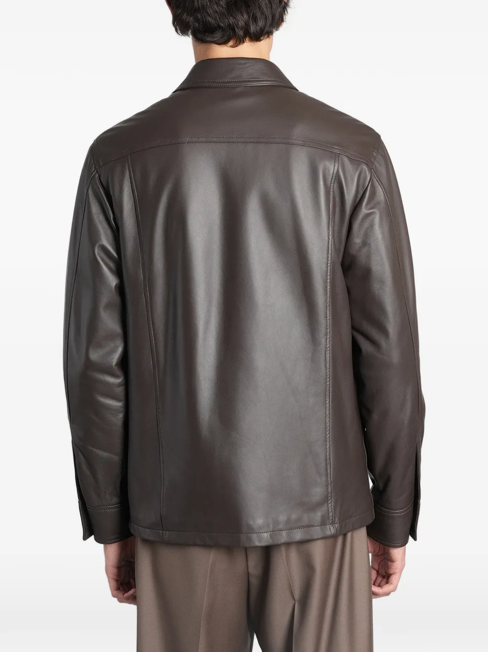 Tagliatore button-up leather jacket Bruin