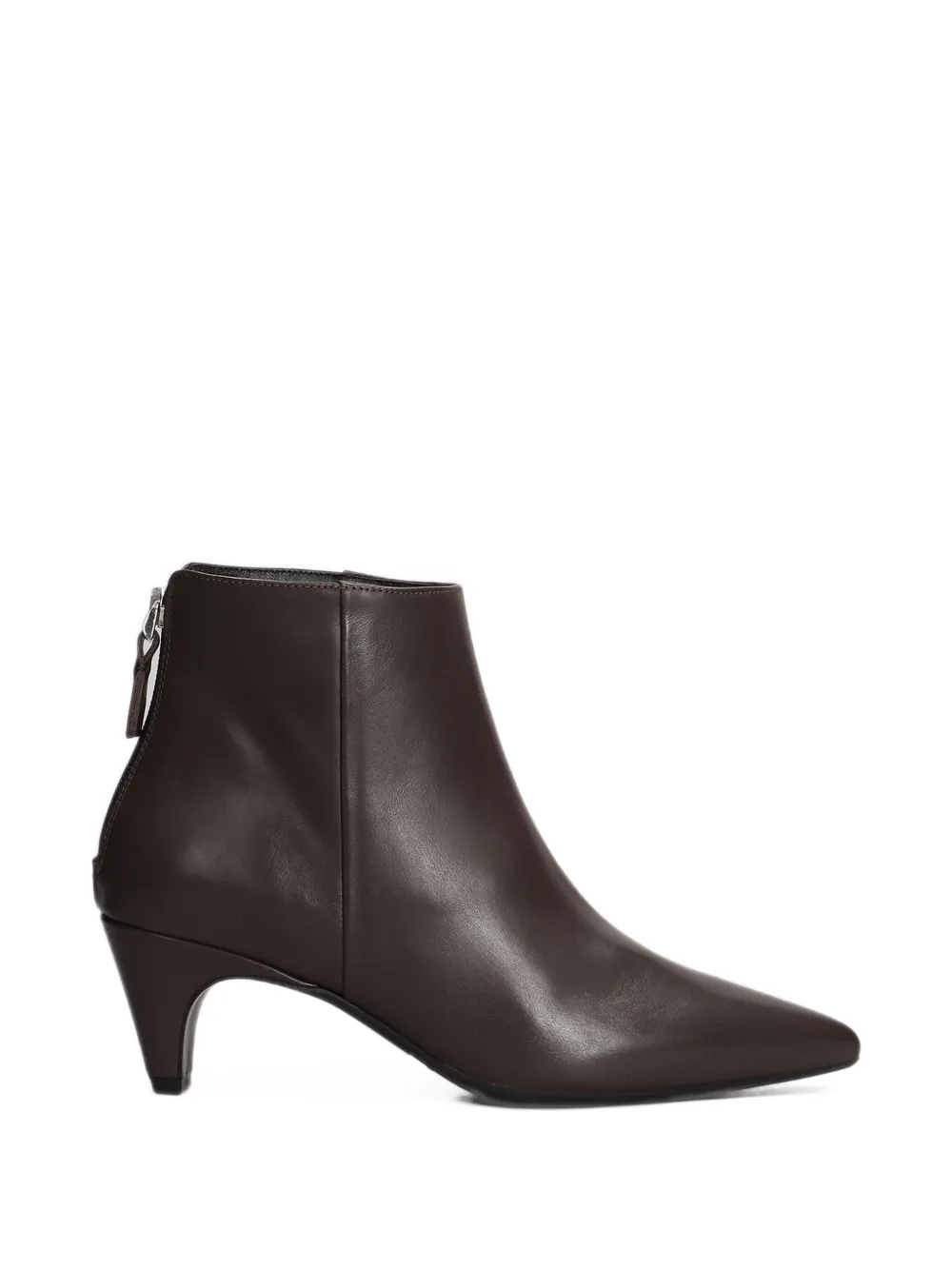 Evaluna point-toe zip-fastening ankle boots - Marron