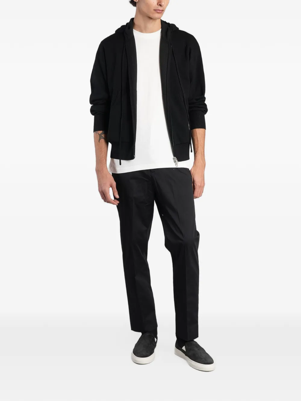 Low Brand zip-up hoodie Zwart