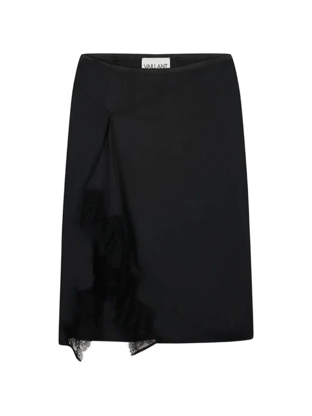 Vaillant Studio Lace-trim Midi Skirt In Black
