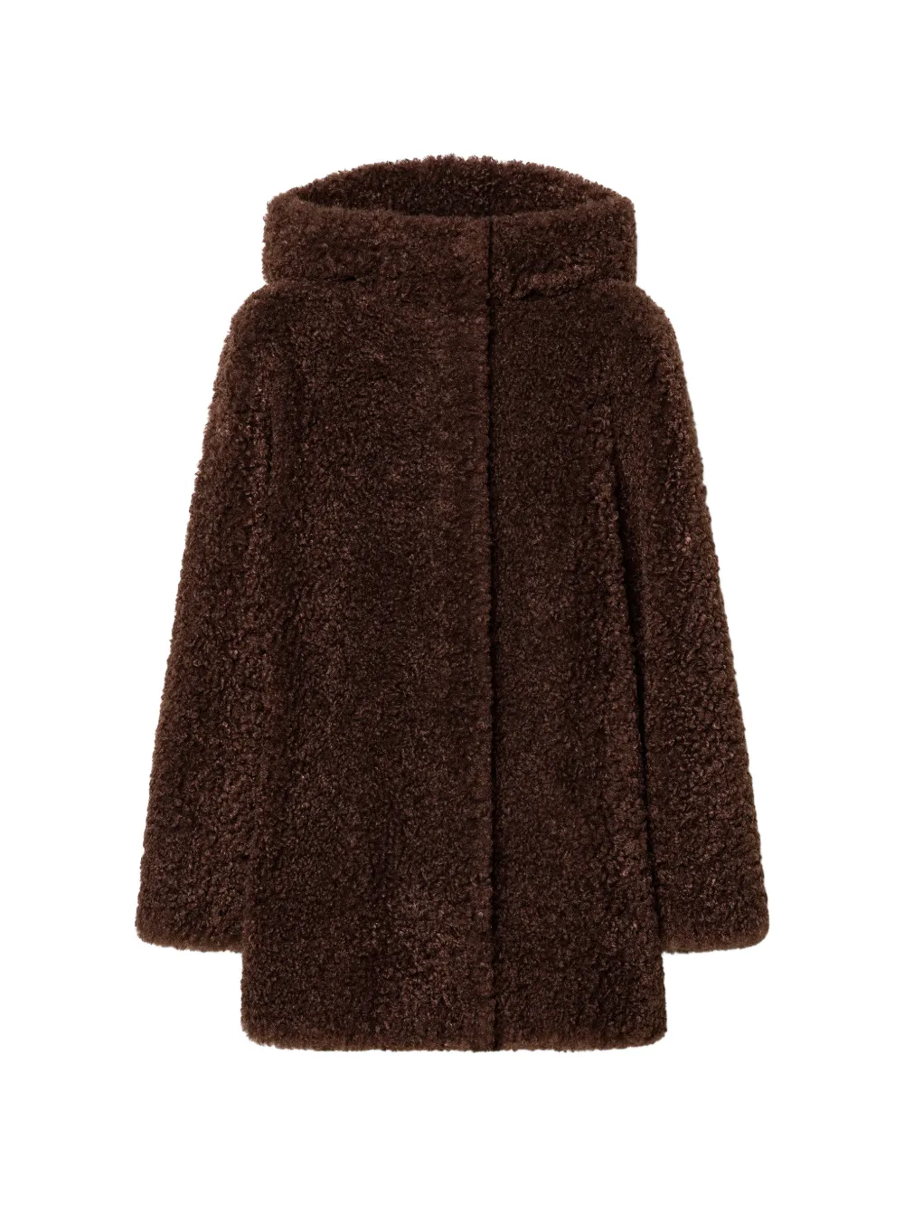 RRD hooded teddy-texture coat - Marrone