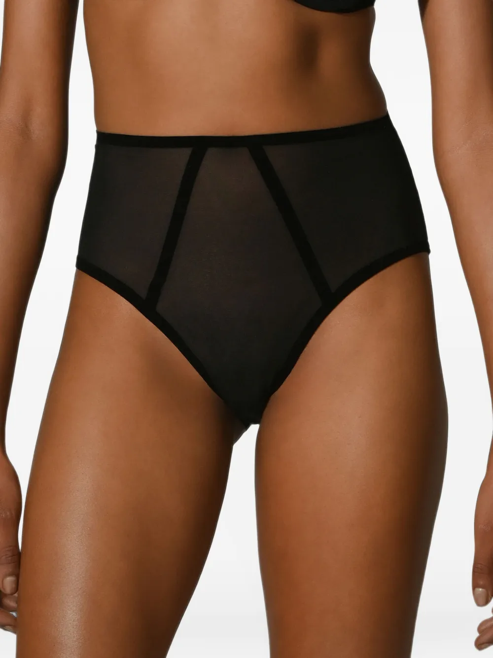 Wolford Fluwelen slip met kanten afwerking Zwart