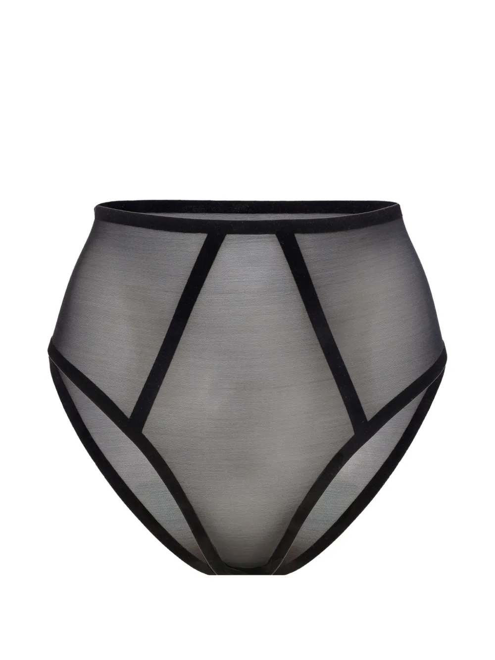 Wolford lace-trim velvet-bonded briefs - Schwarz