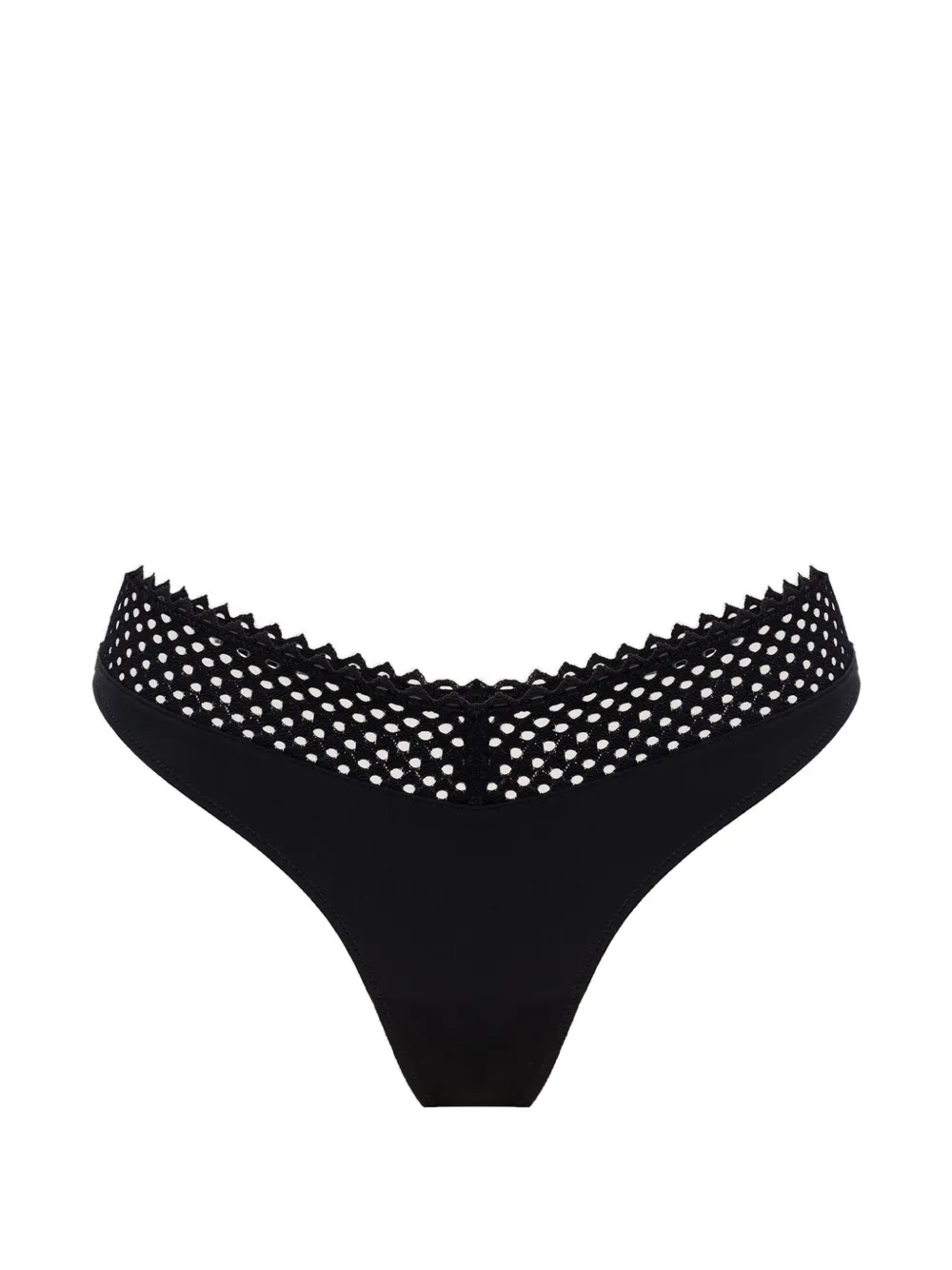 Wolford Romantic Net lace-trimmed thong - Noir