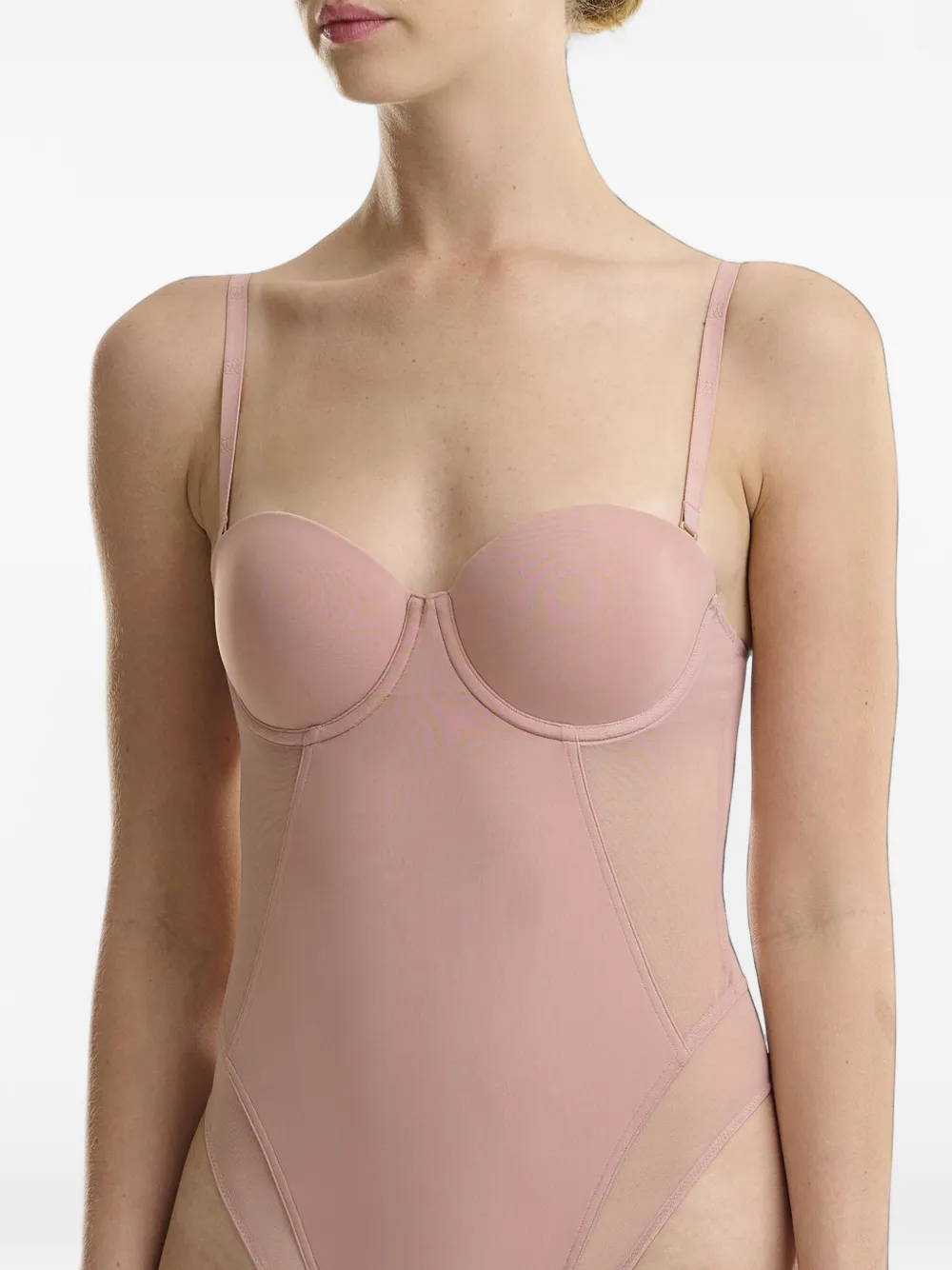 Wolford Romper met korset-naad en beugel Beige