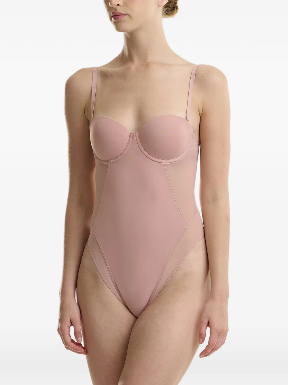 Wolford Romper met korset-naad en beugel Beige
