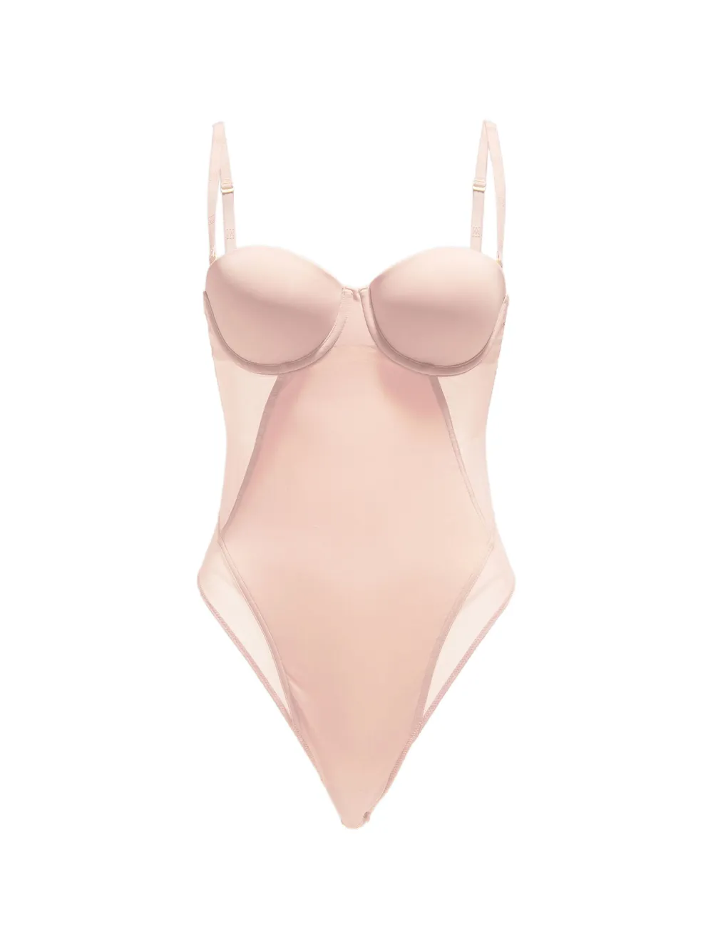 Wolford Underwired Corset-seamed Bodysuit In Pink