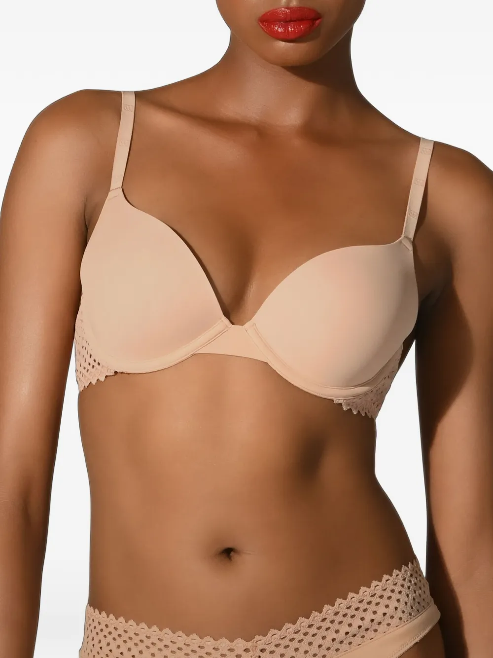 Wolford Romantic Net lace-detailed bra Roze
