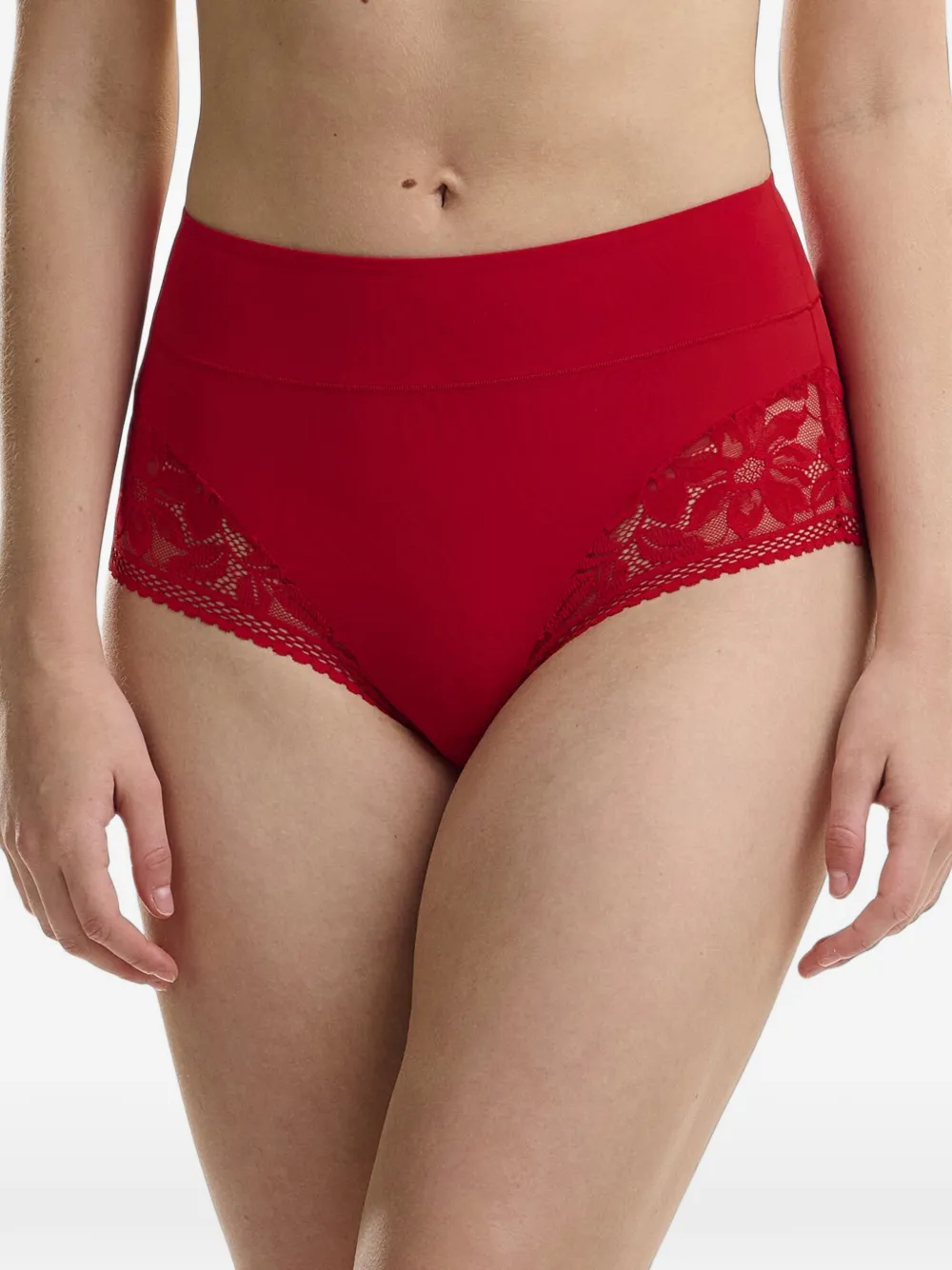 Wolford High waist slip met afwerking van kant Rood