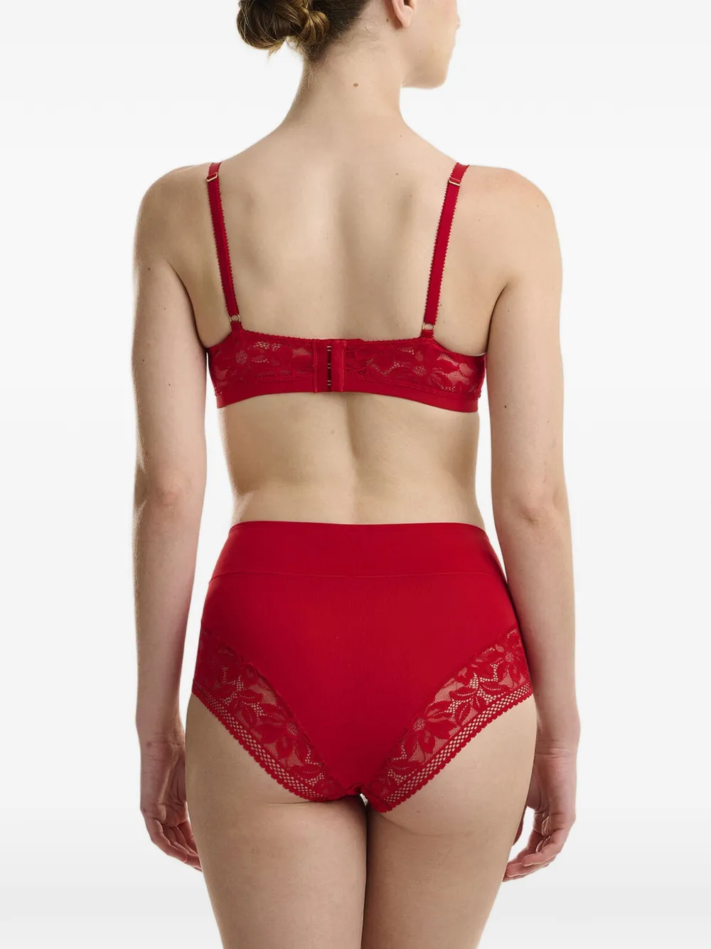 Wolford High waist slip met afwerking van kant Rood