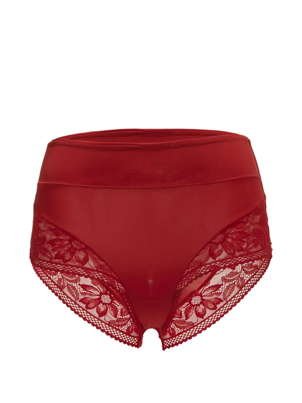 Wolford lace-trim high-waisted briefs - Rosso