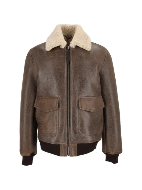 Schott shearling-collar leather jacket