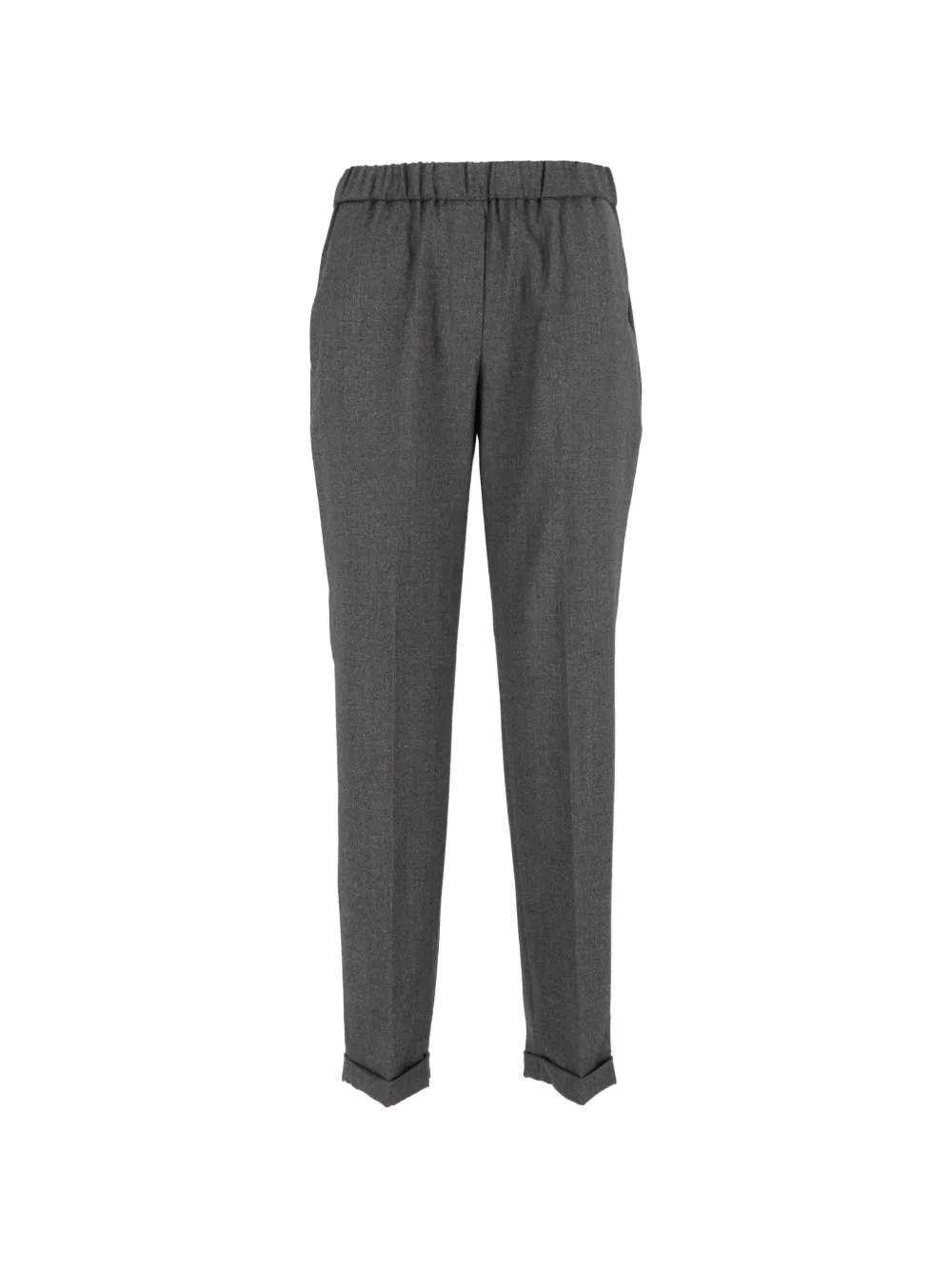 Antonelli elasticated-waistband turned-up trousers Grijs