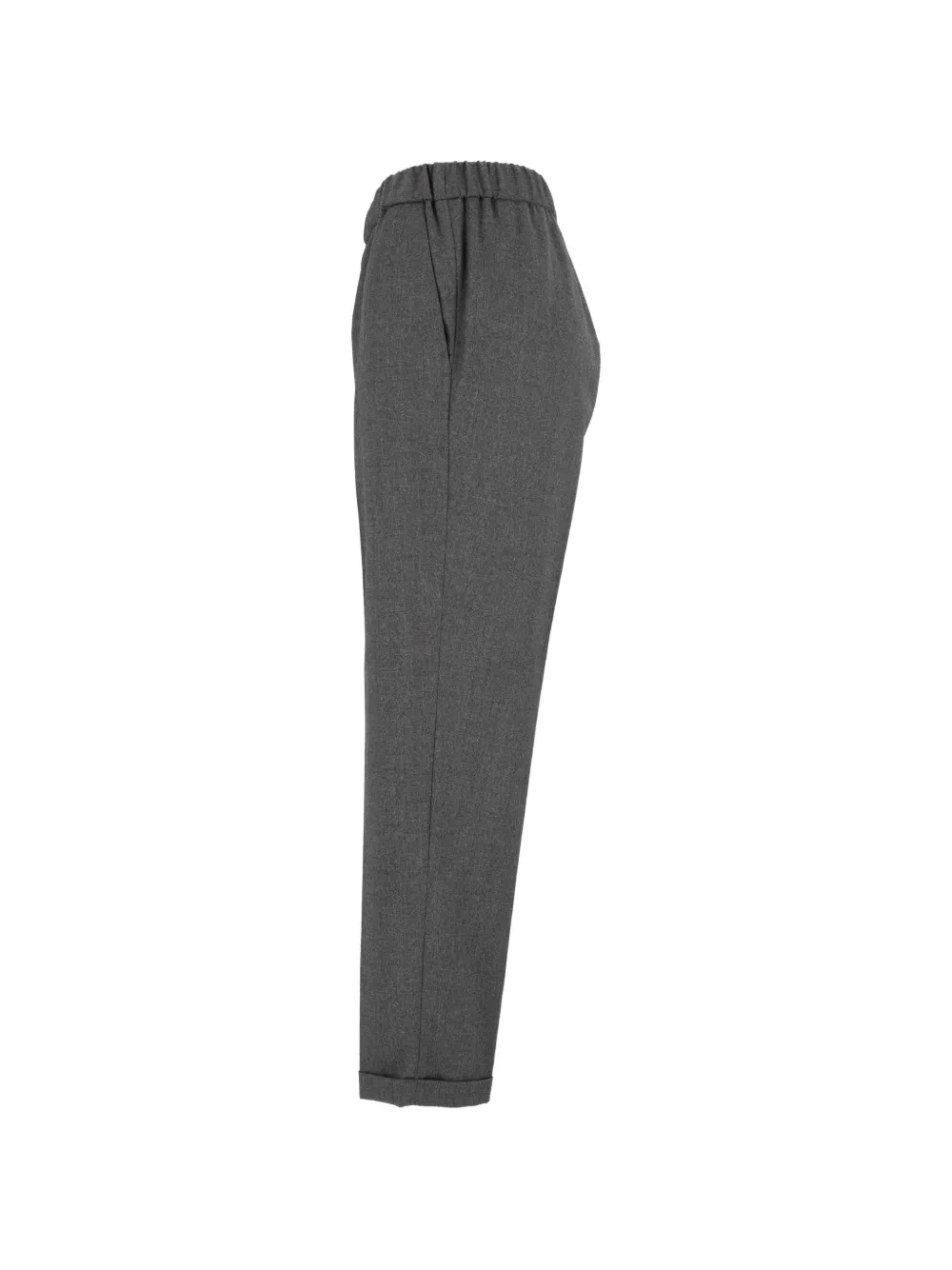 Antonelli elasticated-waistband turned-up trousers Grijs