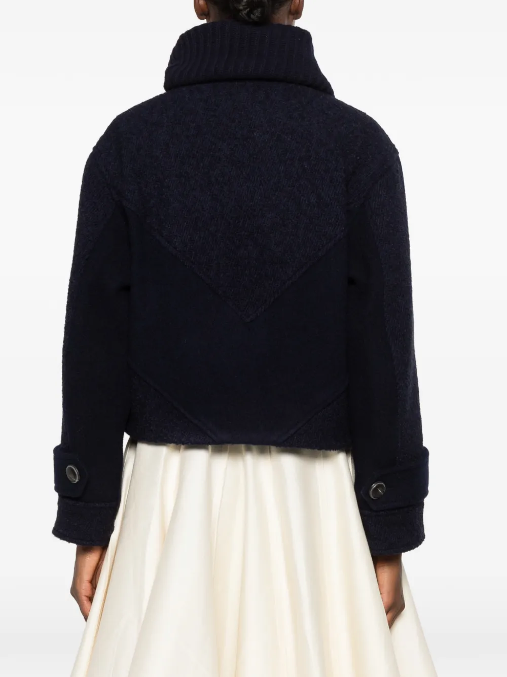 Ba&Sh Dora button-up panelled cropped jacket Blauw