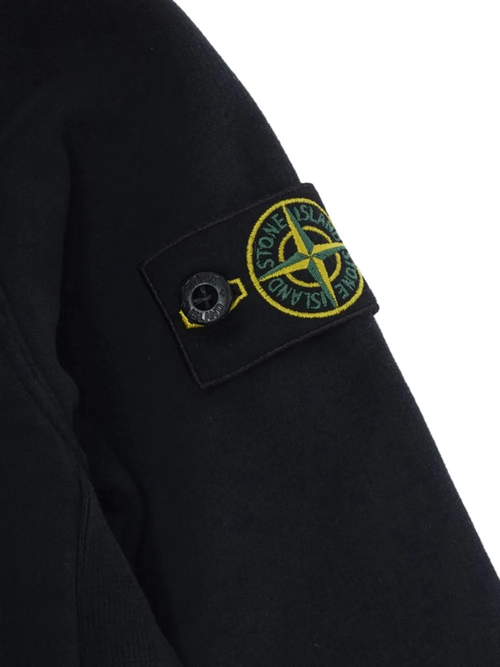 Stone Island Junior Hoodie met logopatch Zwart
