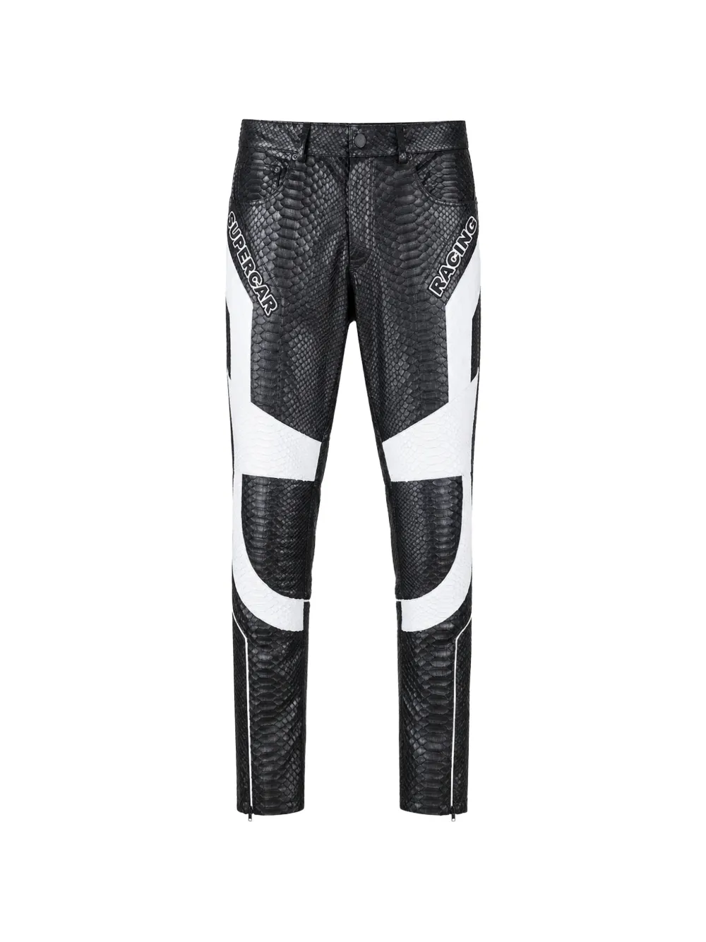 Philipp Plein python leather pants Vegas Racing - Black