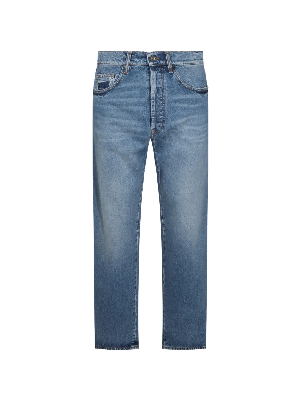 NUMERI faded straight-leg jeans - Blu