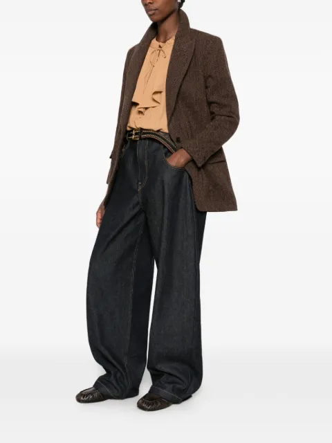 Ba&Sh herringbone single-breasted jacket