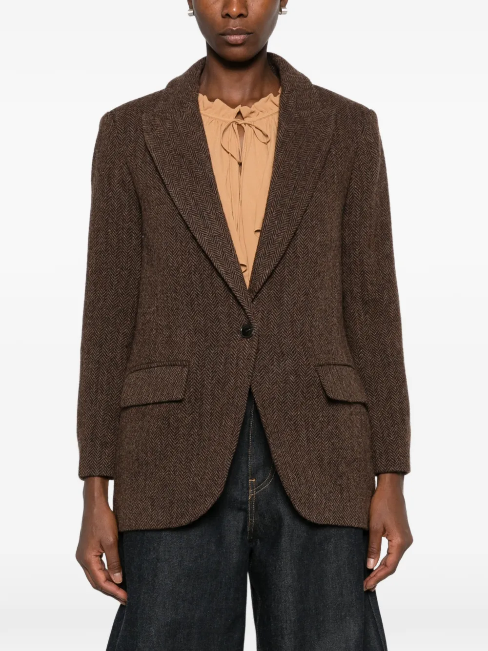 Ba&Sh herringbone single-breasted jacket Bruin