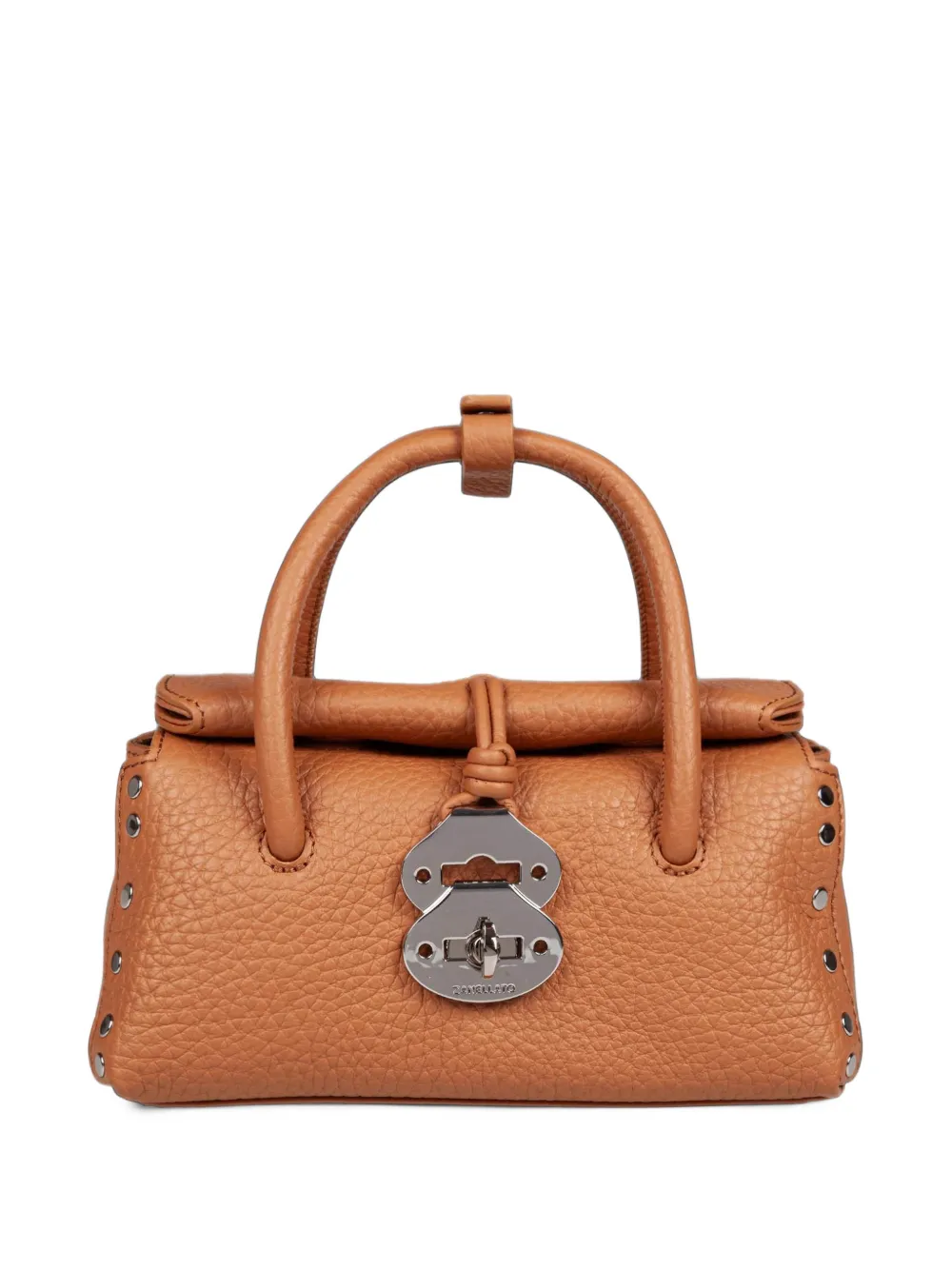 Zanellato Borsa tote Dotta piccola in pelle con borchie - Marrone