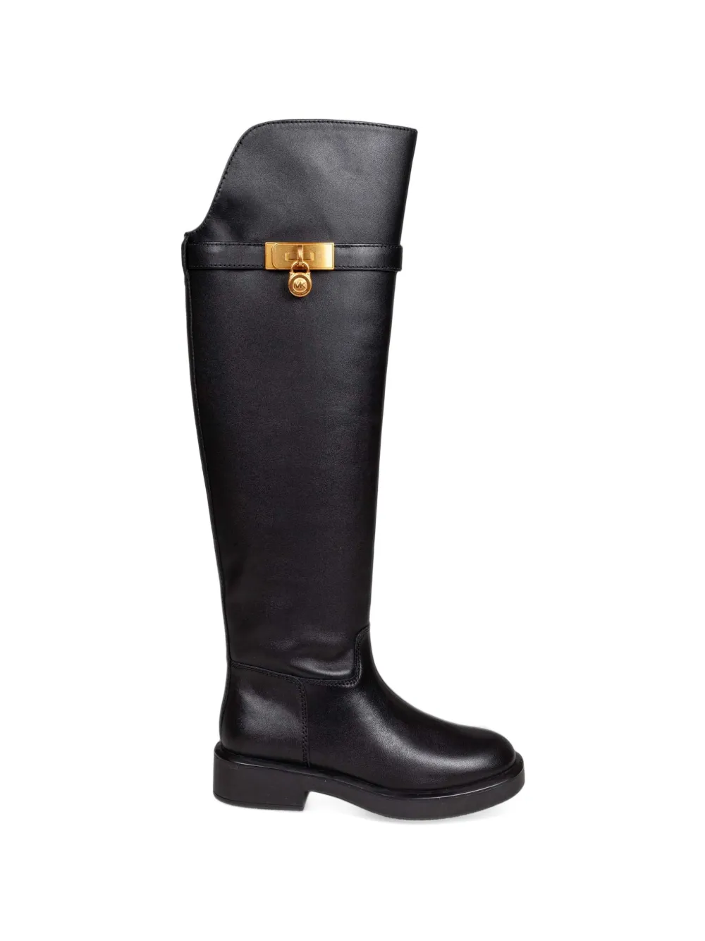 Michael Kors Hamilton padlock-detail leather boots - Schwarz