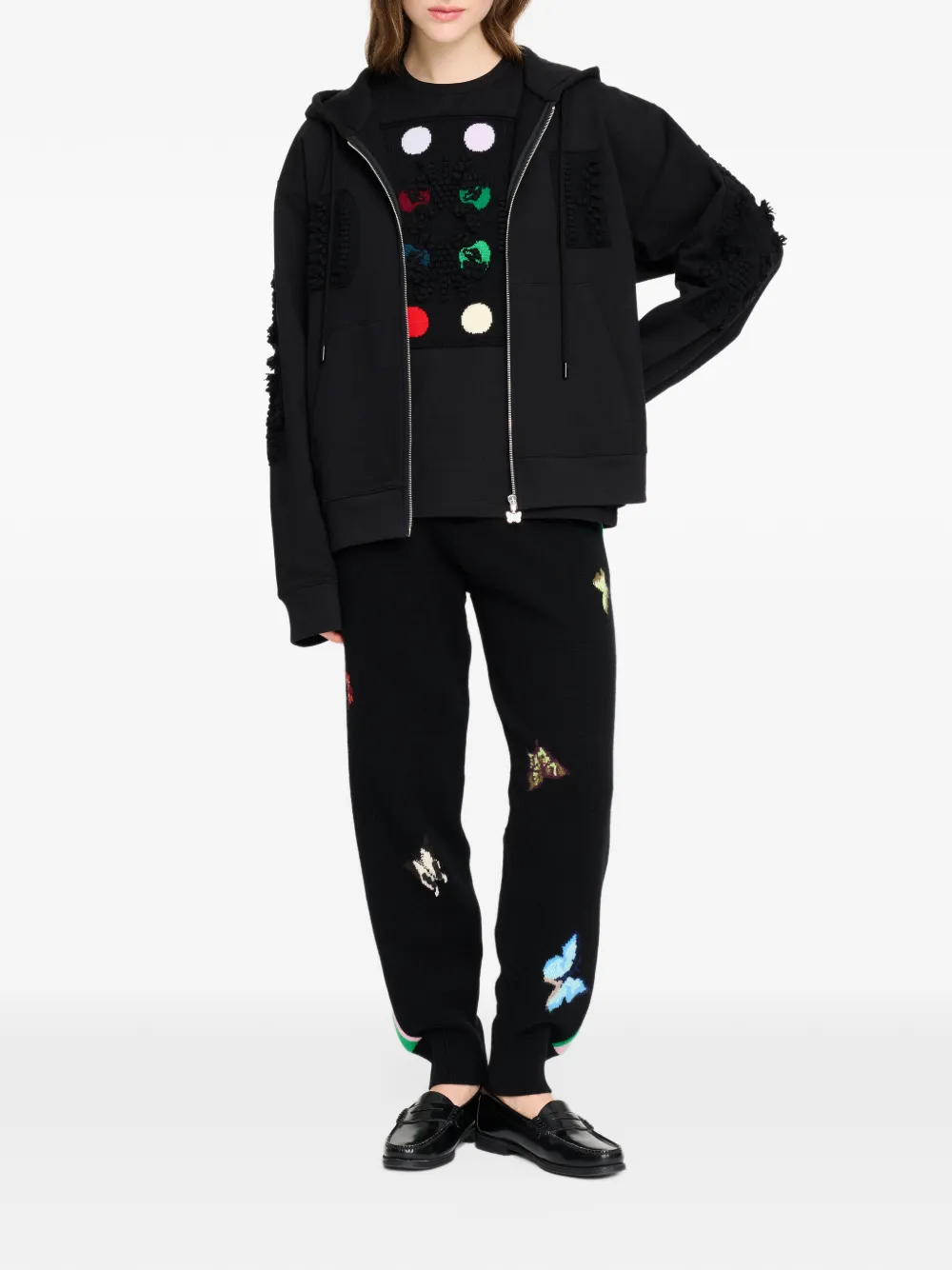 Barrie x Damien Hirst The Spots hoodie met vlinderpatch Zwart