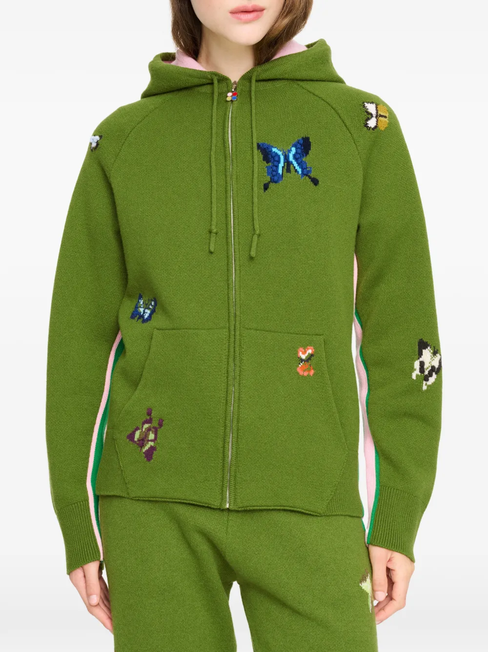 Barrie x Damien Hirst The Butterflies hoodie met zijstreep Groen