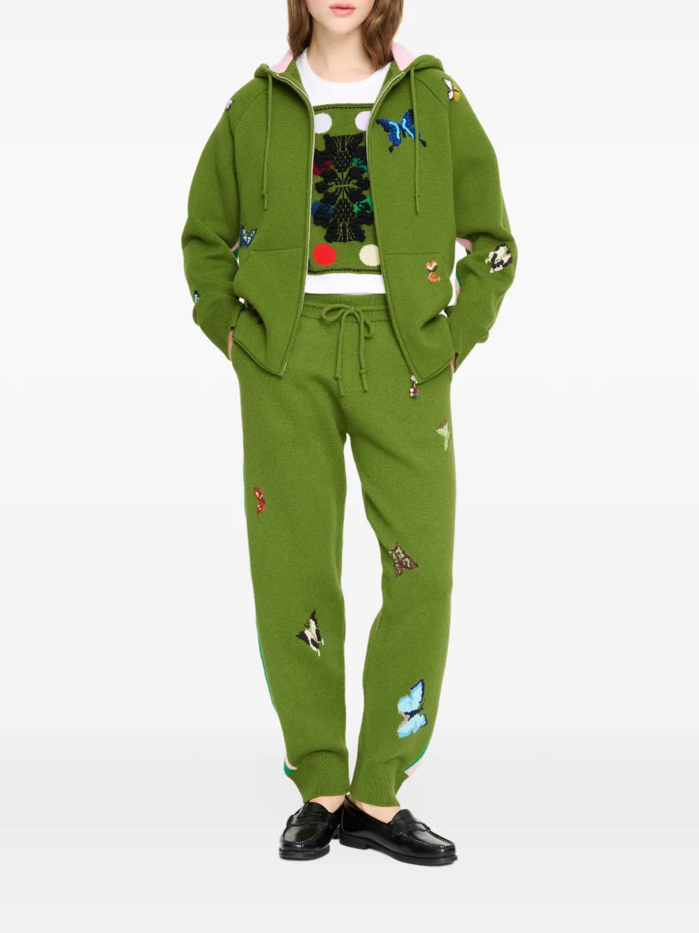 Barrie x Damien Hirst The Butterflies hoodie met zijstreep Groen