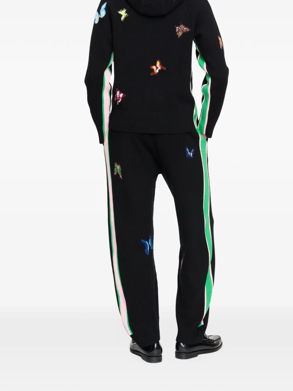 Barrie x Damien Hirst The Butterflies intarsia gebreide trainingsbroek Zwart