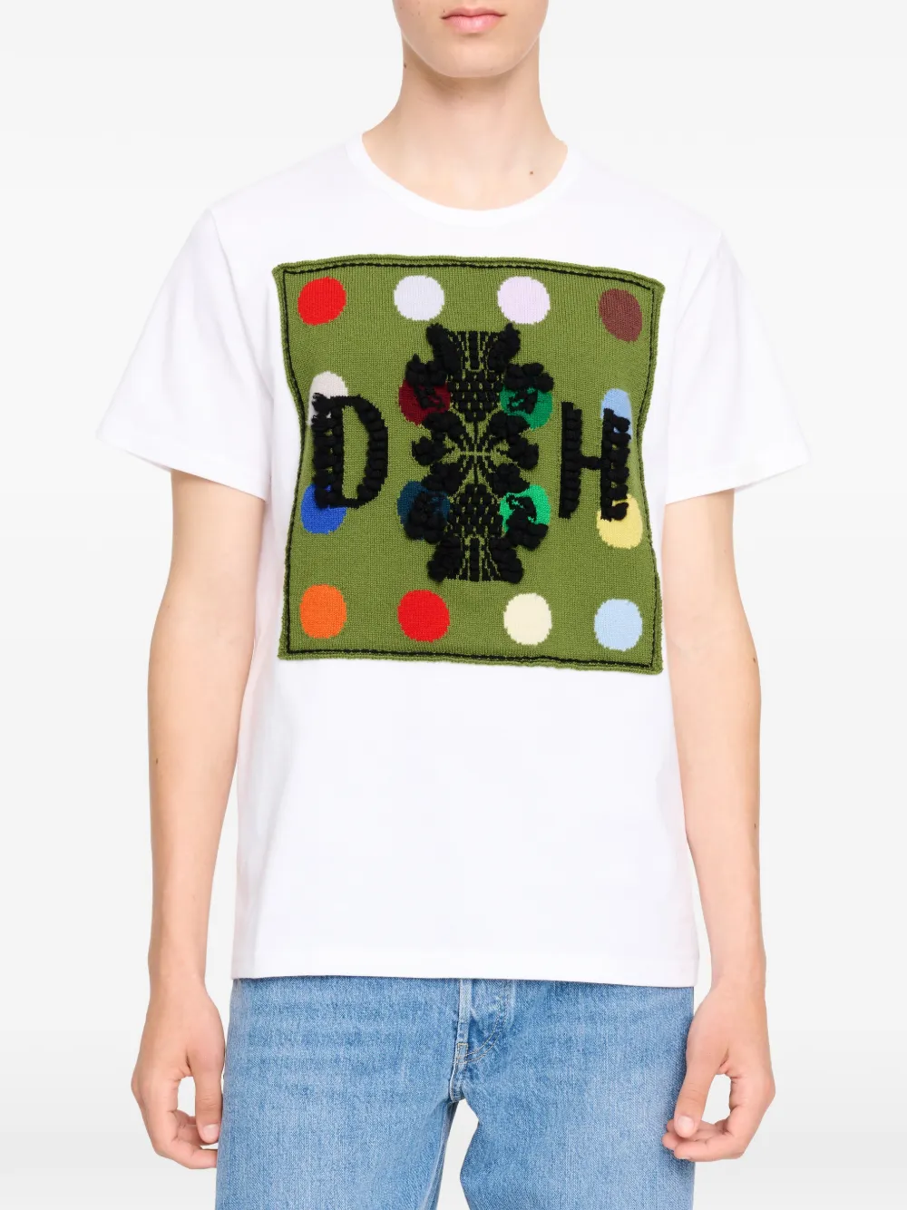 Barrie x Damien Hirst The Spots T-shirt met logopatch Wit