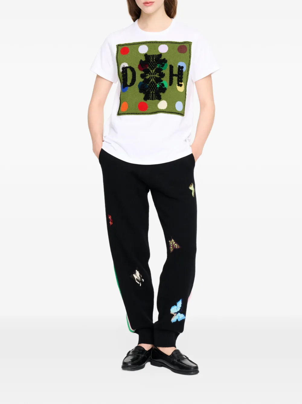 Barrie x Damien Hirst The Spots T-shirt met logopatch Wit