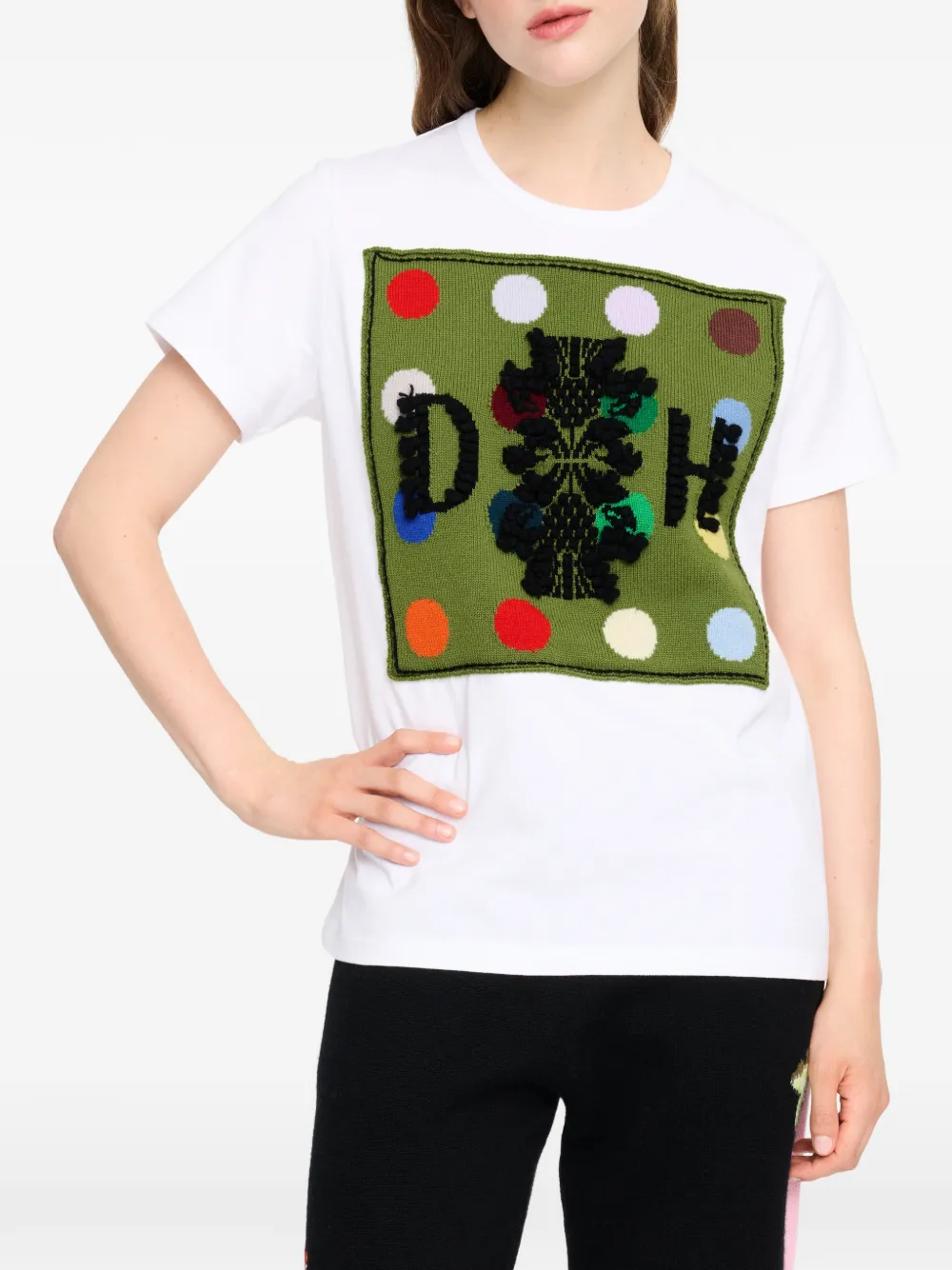 Barrie x Damien Hirst The Spots T-shirt met logopatch Wit